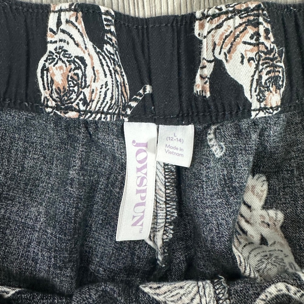 Joyspun Black Boxer Shorts with Tiger Design - SIZE L Loungewear Animal Print - Picture 5 of 6